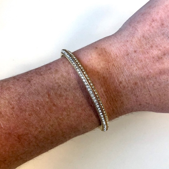 Nadri Jewelry - Nadri Pavé Crystal Bangle - Yellow Gold